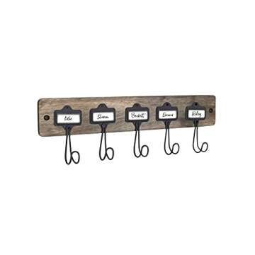 Spectrum Diversified Vintage Living™ Wall Mount 5 A-Hook w/Nameplates for Entryway Storage and Organization