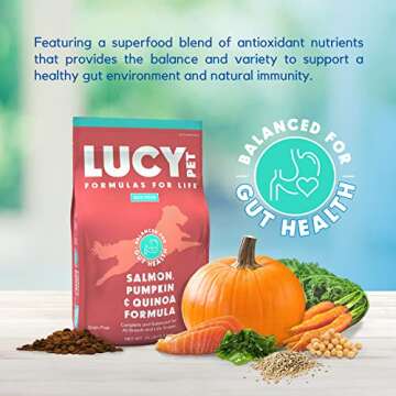 Lucy Pet Formulas for Life Salmon, Pumpkin, & Quinoa Dry Dog Food, All Life Stages, Digestive Health, Sensitive Stomach & Skin, 25lb bag