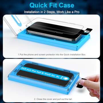 Mothca 2 Pack Matte Glass Screen Protector for iPhone 15 Pro Max 6.7-inch [Auto Fit Box Dust-Free] E...