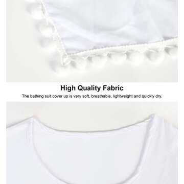 Chalier Bathing Suit Coverups for Women Chiffon Swimwear Bikini Swimsuit Beach Cover Ups,White