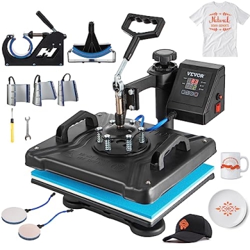 VEVOR Heat Press Machine 8 in 1 Combo Heat Press 12x15 Inch Heat Transfer Machine 360-Degree Swing A...