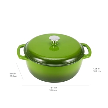 Durable 4.3 Quart Amazon Basics Cast Iron Dutch Oven