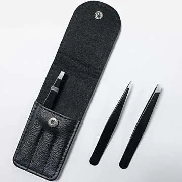 TOPMEET Eyebrow Tweezers Set - Stainless Steel Precision Kit