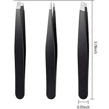 TOPMEET Eyebrow Tweezers Set - Stainless Steel Precision Kit