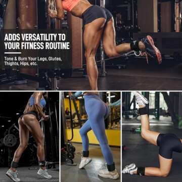 Ankle Strap for Cable Machine Women: Cable Kick Back Ankle Straps Sportneer Adjustable Ankle Straps Pair for Leg Extensions, Booty Hip Abductors, Kickbacks, Glute Workouts in Home and Gym