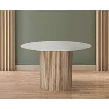 Meridian Furniture 757-T Oakhill Collection Modern | Contemporary Dining Table with Natural White Oa...