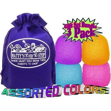 Schylling NeeDoh Gumdrop...Groovy Glob! Squishy, Squeezy, Popping, Stretchy Stress Fidget Gumdrops Complete Gift Set Party Bundle with Storage Bag - 3 Pack (Assorted Colors)