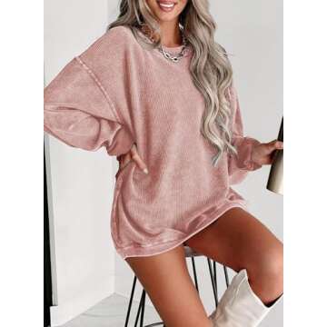 Chic Oversized Corduroy Sweatshirt for Women - Jokeluck