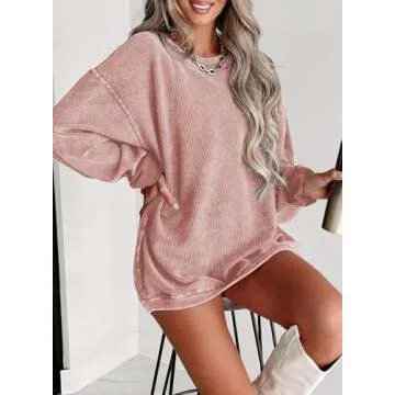 Chic Oversized Corduroy Sweatshirt for Women - Jokeluck