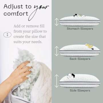 Coop Home Goods Eden Bed Pillow Queen Size for Sleeping on Back, Stomach and Side Sleeper- Medium Soft Memory Foam Cooling Gel - CertiPUR-US/GREENGUARD Gold