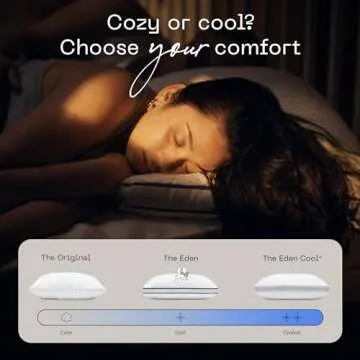 Coop Home Goods Eden Bed Pillow Queen Size for Sleeping on Back, Stomach and Side Sleeper- Medium Soft Memory Foam Cooling Gel - CertiPUR-US/GREENGUARD Gold