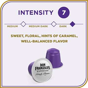 Don Francisco's Organico Espresso Pods: 40 Dark Roast Aluminum Capsules, Intensity 7, Compatible with Nespresso Original Line Machines - Bold Cuban-Style coffee with Caramel Notes