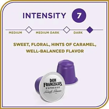 Don Francisco's Organico Espresso Pods: 40 Dark Roast Aluminum Capsules, Intensity 7, Compatible with Nespresso Original Line Machines - Bold Cuban-Style coffee with Caramel Notes