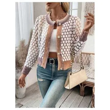 Stylish GORGLITTER Women's Colorful Cardigan Sweater