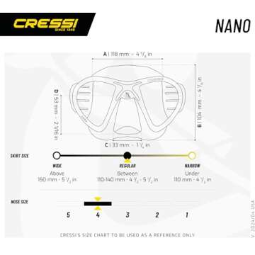 Cressi Low Volume Adult Mask for Scuba, Freediving, Spearfishing | Nano made in Italy