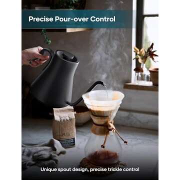 INTASTING Electric Kettles, Gooseneck Electric Kettle, ±1℉ Temperature Control, Stainless Steel I...