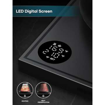 INTASTING Electric Kettles, Gooseneck Electric Kettle, ±1℉ Temperature Control, Stainless Steel Inner, Quick Heating, for Pour Over Coffee, Brew Tea, Boil Hot Water, 0.9L Black