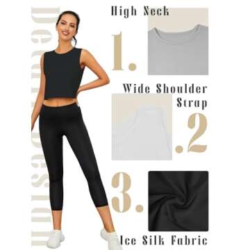 Chilylori Women's Stylish Loose Fit Workout Crop Tank Top