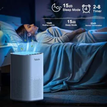 Air Purifiers for Home Large Room up to 1500ft²,Tailulu H13 True HEPA Air Cleaner with 360°Air Inlet, 15dB Air Purifier for Bedroom with Sleep Mode,Speed Control,Timer, for Odor Dust Smoke (Grey)