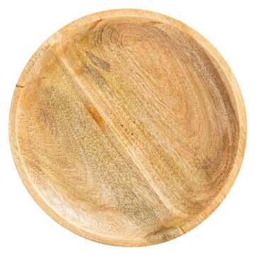 Bloomingville Round Natural Mango Wood Footed Cake Stand Bowl, Pack of 1