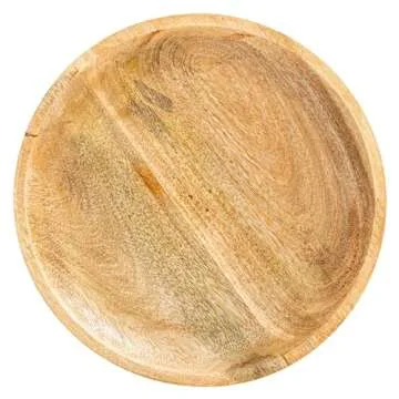 Bloomingville Round Natural Mango Wood Footed Cake Stand Bowl, Pack of 1