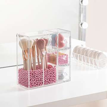HBlife Acrylic Makeup Organizer with Brush Holders