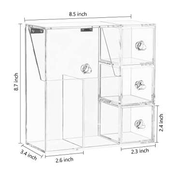 HBlife Acrylic Makeup Organizer with Brush Holders