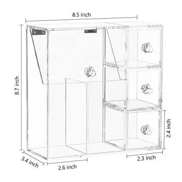 HBlife Acrylic Makeup Organizer with Brush Holders
