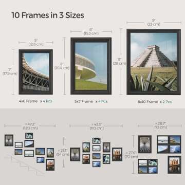 SONGMICS 10 Collage Photo Frames Set with 16 Mats