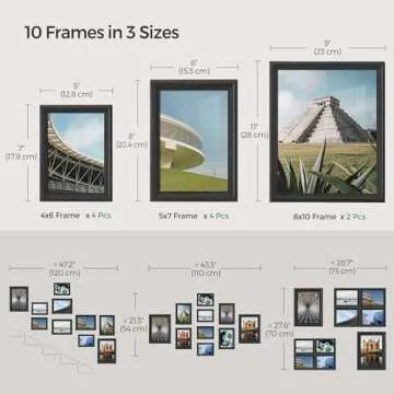 SONGMICS 10 Collage Photo Frames Set with 16 Mats