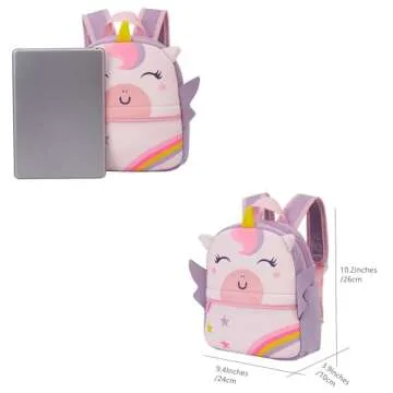 KK CRAFTS Toddler Backpack with Leash - Cute Unicorn Design