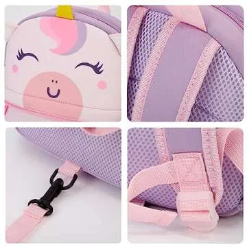KK CRAFTS Toddler Backpack with Leash - Cute Unicorn Design