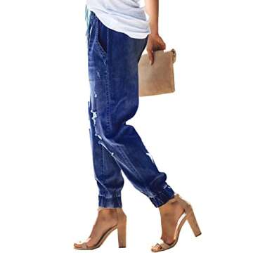 Sidefeel Women's Cargo Jeans - Stylish Ripped Joggers  Size 10