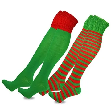 TeeHee Women’s Holiday Over the Knee High Socks 2-Pairs