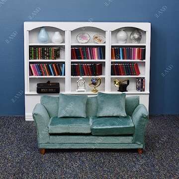 iLAND Modern Dollhouse Miniature Furniture Sofa in Velvet