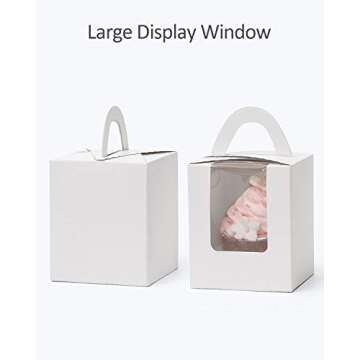 Yotruth 50 Pack Individual Cupcake Boxes with Inserts