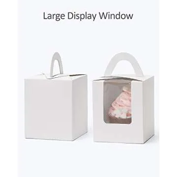 Yotruth 50 Pack Individual Cupcake Boxes with Inserts