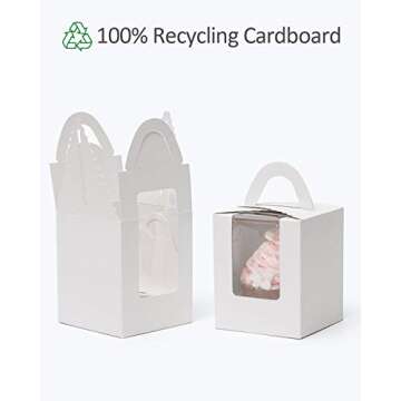 Yotruth 50 Pack Individual Cupcake Boxes with Inserts