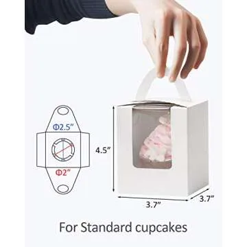 Yotruth 50 Pack Individual Cupcake Boxes with Inserts