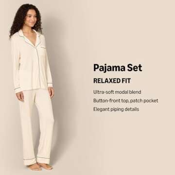 Amazon Essentials x Sofia Grainge Women's PJ Set, Ivory, Large