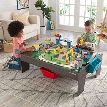 KidKraft My Own City Vehicle and Reversible Activity Table 120+ Pieces