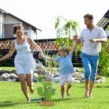 Outdoor Sprinkler for Kids and Toddler - Outside Water Spray Toys with 8 Wiggle Tubes, Summer Splashing Game for Garden Lawn Swimming Pool Backyard, Gifts for Boys Girls Ages 3 4 5 6 7 8 Year Old