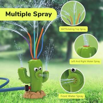 Outdoor Sprinkler for Kids and Toddler - Outside Water Spray Toys with 8 Wiggle Tubes, Summer Splashing Game for Garden Lawn Swimming Pool Backyard, Gifts for Boys Girls Ages 3 4 5 6 7 8 Year Old