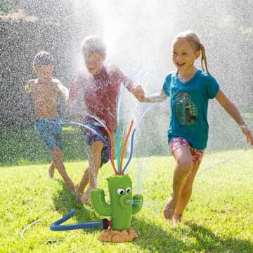 Outdoor Sprinkler for Kids and Toddler - Outside Water Spray Toys with 8 Wiggle Tubes, Summer Splashing Game for Garden Lawn Swimming Pool Backyard, Gifts for Boys Girls Ages 3 4 5 6 7 8 Year Old