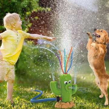 Outdoor Sprinkler for Kids and Toddler - Outside Water Spray Toys with 8 Wiggle Tubes, Summer Splashing Game for Garden Lawn Swimming Pool Backyard, Gifts for Boys Girls Ages 3 4 5 6 7 8 Year Old