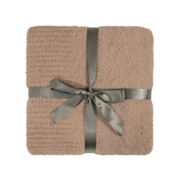 Super Soft Knit Throw Blanket for Couch, Dusty Rose