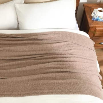 Super Soft Knit Throw Blanket for Couch, Dusty Rose