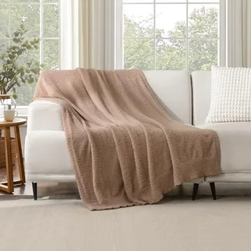 Super Soft Knit Throw Blanket for Couch, Dusty Rose