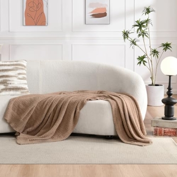 Super Soft Knit Throw Blanket for Couch, Dusty Rose