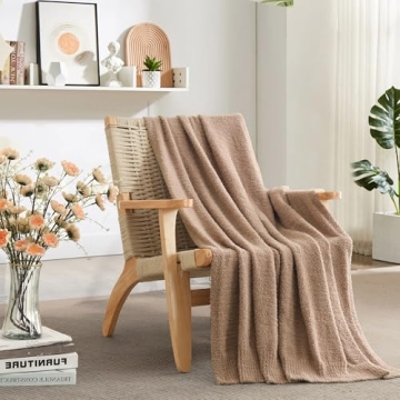 Super Soft Knit Throw Blanket for Couch, Dusty Rose